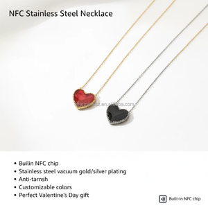 Новинка NFC ожерелье умные аксессуары стильные ювелирные изделия в форме сердца 13,56 МГц RFID подарки NFC подарки праздничные подарки - Product Image 3