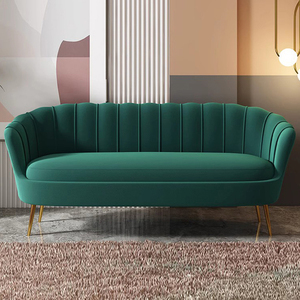 Sofá mecedora de terciopelo de madera de metal de lujo nórdico moderno conjunto de tela de espera acento salón muebles sala de estar sofá <span class=keywords><strong>Silla</strong></span> de casa - Product Image 1