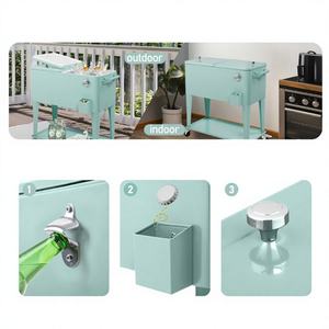 Boîte isotherme rectangulaire en plastique résistante à l'eau 91x845x385cm 70L de capacité pour usage extérieur, couleur vert menthe - Product Image 1