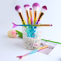 Yihuale — brosse de maquillage en bois, outils de cosmétique, vente en gros, fond de teint en bois, 7 pièces