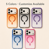 Coque magnétique pour iPhone 18 Series, prête à l'emploi, finition dégradée acrylique givrée, protection tactile de l'appareil photo, protection contre les chutes, logo personnalisé