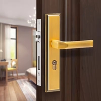 Poignées de Porte Intérieures et Serrures Haut de Gamme en Zinc-Aluminium Antirouille pour Hôtels et Résidences, avec Clé, pour Portes en Bois