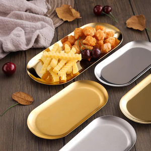 Stainless Steel Oval Plate Thickened Nordic Style Restaurant Dessert Serving Dish Korean Cooking Barbecue <b>Dipping</b> Sauce Tray - Product Image 1