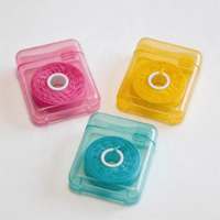 Fil dentaire portable très vendu, mini boîte transparente format poche, fil en nylon ciré pour usage domestique et hôtelier