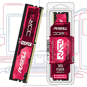 PUSKILL High Performance DDR5 UDIMM Desktop Memory 8GB 16GB 32GB 4800 5600MHz Stable Gaming <b>RAM</b> Compatible with AMD Intel - Product Image 1