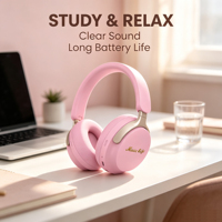 Audífonos Inalámbricos Bluetooth Color Macaron, Ligeros y Cómodos, con Bajos Estéreo para Uso Diario