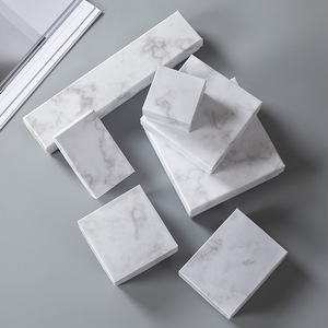 Vendita calda modello di marmo portagioie con inserto in schiuma quadrato san valentino scatole di gioielli in carta confezione Logo personalizzato - Product Image 2
