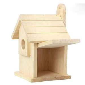 Nichoir en bois fait à la main pour nichoir d'oiseau bleu pour la décoration extérieure du jardin-Nid d'oiseau personnalisable pour petits oiseaux - Product Image 2