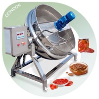 Sirop de canne à double paroi sur pied fixe Ligne de cuisson 20 litres Bouilloire à savon Mélangeur de cuisine électrique/gaz chauffé à la vapeur