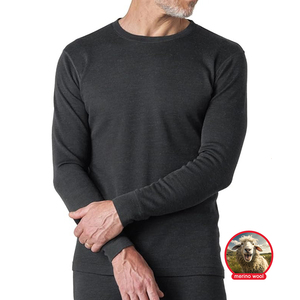 CELINNE Men <b>Long</b> <b>Sleeve</b> <b>Undershirt</b> Eco Friendly O Neck T Shirts Men Merino Wool Thermal Winter Base Layer - Product Image 1