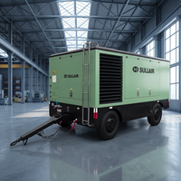 Compresseur d'air à vis diesel portable Sullair DWQ3030XHH 34,5 bars 500 psi 1070cfm 30,3m³/min pour machine de forage de puits d'eau