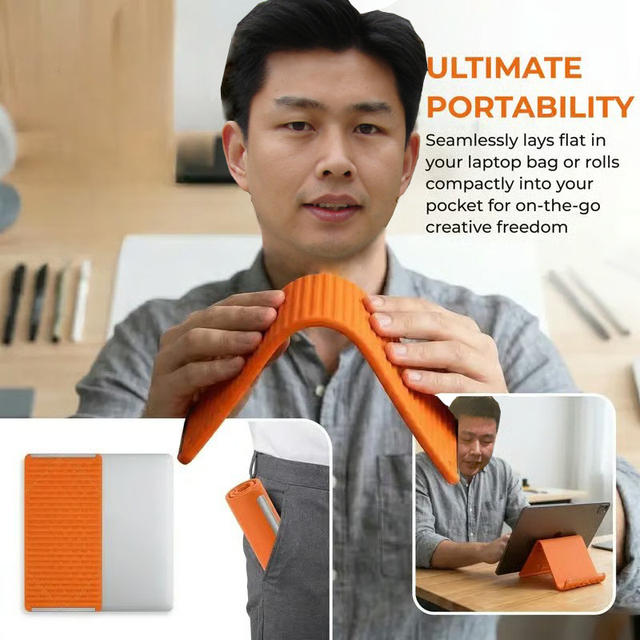 Adjustable Silicone Phone Stand Foldable Portable Mobile Holder Anti Slip Desktop Phone Holder for Home Office Travel
