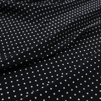 Nouveau tissu en crêpe de Chine de soie à pois blancs et noirs, confortable, pour robes et vêtements féminins printemps-été