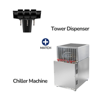 Distributeur de boissons gazeuses commercial TWBEVERAGE à 3 robinets, tour de boissons gazeuses froides avec machine de refroidissement