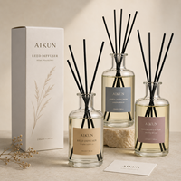Diffuseur de parfum d'ambiance AIKUN de luxe en verre, ensemble de diffuseurs à bâtonnets, huile essentielle naturelle pour une décoration esthétique longue durée