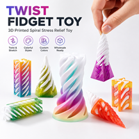 Jouet anti-stress en spirale imprimé en 3D, jouet sensoriel de bureau miniature coloré pour la vente en gros