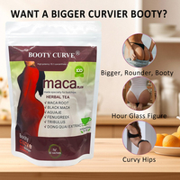 Thé aux herbes Booty Curve Maca Plus, 30 sachets, formulé pour l'amélioration des hanches, mise en forme parfaite des courbes