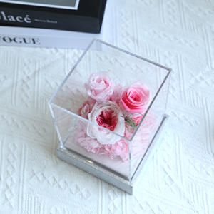 Boîte en acrylique Infinity Rose éternelle conservée Boîte de fleurs éternelles Rose <span class=keywords><strong>pour</strong></span> petite amie Saint-Valentin - Product Image 3