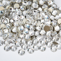 Blinginbox Meilleures ventes Cristal AB 14400 pièces Strass en vrac à dos plat en verre avec base argentée pour vêtements