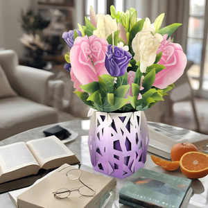 การ์ดอวยพรแบบป๊อปอัพ 3 มิติ รูปดอกกุหลาบพับได้ พร้อมซองการ์ดเปล่า สำหรับวันวาเลนไทน์ วันแม่ ทำเองได้ - Product Image 4