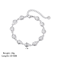 Bracelet en acier inoxydable avec pierres CZ scintillantes, style européen luxueux et tendance, bijoux pour femmes, idéal pour les fêtes et les cadeaux.