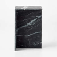 Table basse de salon Cammy Stone en marbre noir, style moderne de luxe, table d'appoint multifonctionnelle, mobilier de maison