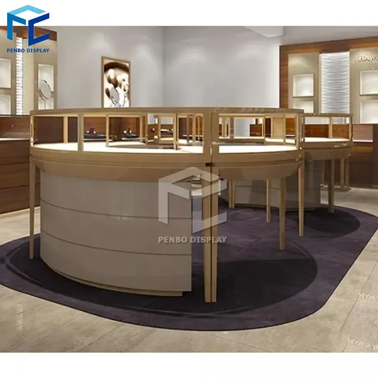 Luxe Moderne Sieraden Winkel Interieur Sieraden Showroom Sieraden Display Tafel Decoratieve Ontwerp Sieraden Winkel