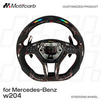 Volant personnalisé en fibre de carbone forgée rouge pour Mercedes-Benz Classe C et E W204 W212 AMG CLS63 CLA45 E300 E550 E63 2011-2015