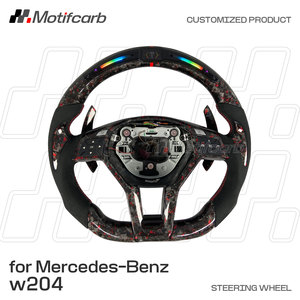 พวงมาลัยคาร์บอนไฟเบอร์สีแดงแบบกำหนดเองสำหรับ Mercedes-Benz C&E-Class W204 W212 AMG CLS63 CLA45 E300 E550 E63 ปี 2011-2015 - Product Image 2