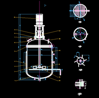 Cuve de laboratoire à agitation en acier inoxydable à double enveloppe, avec agitateur et moteur AC, contrôle automatique vertical pour revêtement