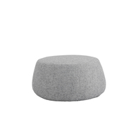 Pouf rond contemporain Nisco personnalisé, chaise longue ottoman, mobilier d'intérieur en tissu pour chambre ou hôtel