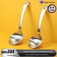 Cuillère à riz en acier inoxydable 304, grande louche à soupe, cuillère de service multifonctionnelle, spatule de cuisine à long manche, outil de service pour buffet