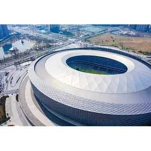 Metal yapı inşaat prefabrik büyük açıklıklı çelik yapı/uzay çerçeve futbol stadyumu