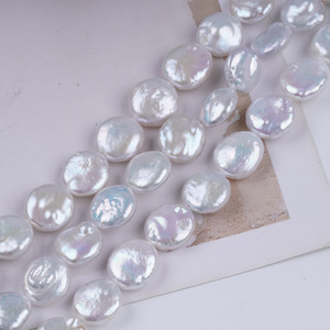 ไข่มุกน้ำจืดธรรมชาติทรงกระดุมบาโรก ขนาด 13-14 มม. สำหรับทำเครื่องประดับ DIY  แบบขายส่ง มีสีขาว ชมพู และสีอื่นๆ - Product Image 3