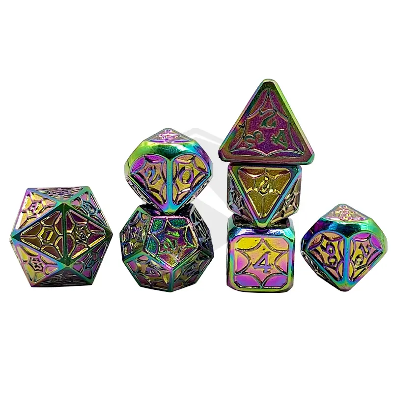 High Quality D8 D10 D12 D16 D20 custom metal dice With Numbers for Promotional DND Table Games