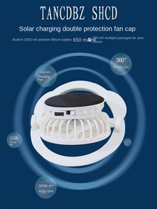 Biểu Tượng Tùy Chỉnh Có Thể Điều Chỉnh Ba Cấp Độ Người Hâm Mộ Tốc Độ Đàn Hồi Khóa Upf 50 + Năng Lượng Mặt Trời Powered Fan Sun Visor Mũ - Product Image 3