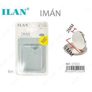 Aimants circulaires Ilan Imn 5x2mm, lot de 6, fournitures de couture - Product Image 1