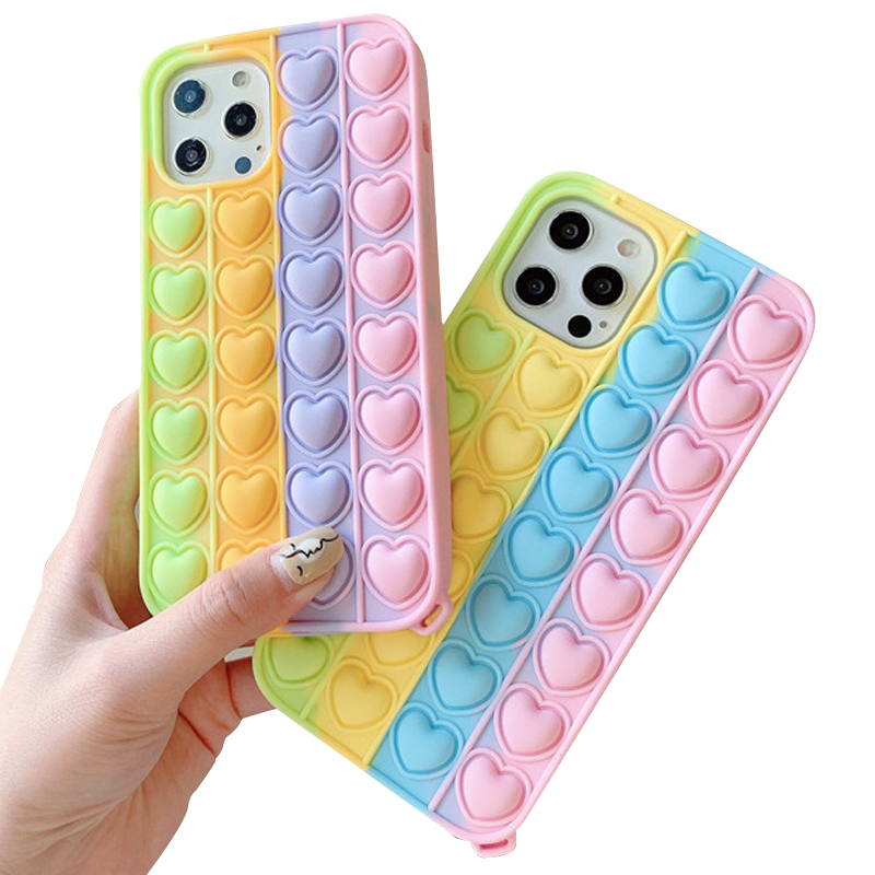 Пуш-ап чехол для телефона пузырь игрушечный кубик для phone12/12pro мобильного телефона и надавите на Пузырь Мягкий силиконовый чехол для телефона