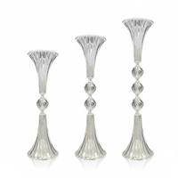Vase décoratif de mariage en acrylique transparent de style trompette, de haute qualité et très vendu, ornement de table moderne