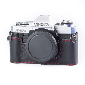 Sac photo rétro en cuir véritable pour <span class=keywords><strong>Minolta</strong></span> <span class=keywords><strong>X300</strong></span> X370 sac de photographie étui de protection fait à la main véritable appareil photo demi-étui personnaliser - Product Image 4