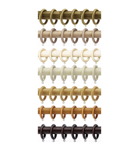 Fabrication d'accessoires de tringle à rideaux design coloré or <span class=keywords><strong>double</strong></span> personnalisé douche anneaux de rideaux en bois avec oeillets - Product Image 1