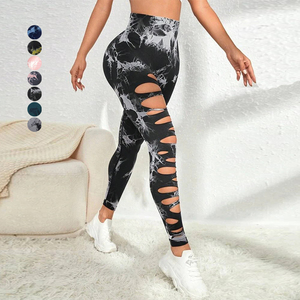 Nouveauté 2026 Vente en gros Leggings <span class=keywords><strong>de</strong></span> yoga imprimés ajourés pour femmes, collants <span class=keywords><strong>de</strong></span> sport pour la gym, leggings <span class=keywords><strong>de</strong></span> <span class=keywords><strong>fitness</strong></span> sans couture tie-dye pour filles - Product Image 1
