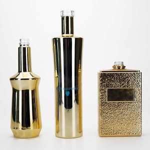 विस्टा निर्माता ब्रांड नई गोल्ड इलेक्ट्रोप्लेटेड 500 मिली 750 मिली ग्लास की बोतल वोडका व्हिस्की स्कर्लिंग - Product Image 3