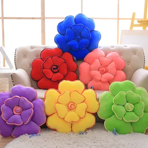 Bantal sofa bentuk bunga mawar cantik mainan mewah 3D bantal boneka untuk hadiah Festival