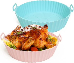 Bandeja de silicona para freidora de aire, revestimiento reutilizable para freidora, accesorios para contenedores, molde para hornear, protector con forma de recipiente - Product Image 5