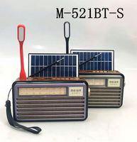 Radio rechargeable Meier M-521BT-S FM AM SW 3 bandes avec énergie solaire, lumière, lecteur MP3 USB SD TF