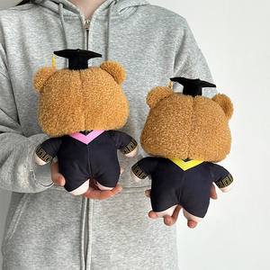 Mignon crème ours en peluche poupée baccalauréat vêtements remise des diplômes cadeau commémoratif étudiant Internet célébrant matériel en peluche - Product Image 4