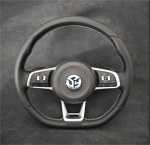 Volant perforé en cuir lisse noir avec surpiqûres pour Volkswagen <span class=keywords><strong>Golf</strong></span> 8 - <span class=keywords><strong>Prix</strong></span> de gros - Product Image 1