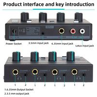 Amplificateur de casque professionnel 4 canaux avec logo gratuit, adaptateur d'alimentation externe pour usage domestique/club