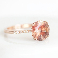 Exquisiter Sterling Silber Blumenförmiger Ring mit Sonnenstein-Fassung, Rhodium-Plattiert, Zertifizierter Christlicher Verlobungsring